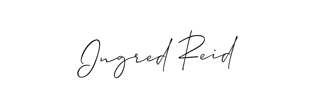 You should practise on your own different ways (Allison_Script) to write your name (Ingred Reid) in signature. don't let someone else do it for you. Ingred Reid signature style 2 images and pictures png