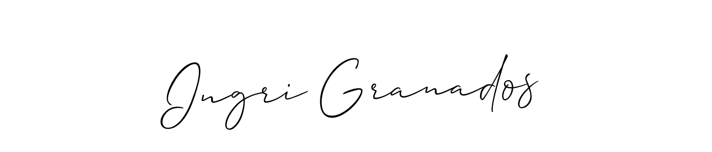 This is the best signature style for the Ingri Granados name. Also you like these signature font (Allison_Script). Mix name signature. Ingri Granados signature style 2 images and pictures png