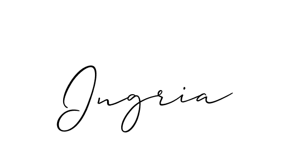 Make a beautiful signature design for name Ingria. With this signature (Allison_Script) style, you can create a handwritten signature for free. Ingria signature style 2 images and pictures png