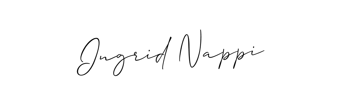 Ingrid Nappi stylish signature style. Best Handwritten Sign (Allison_Script) for my name. Handwritten Signature Collection Ideas for my name Ingrid Nappi. Ingrid Nappi signature style 2 images and pictures png