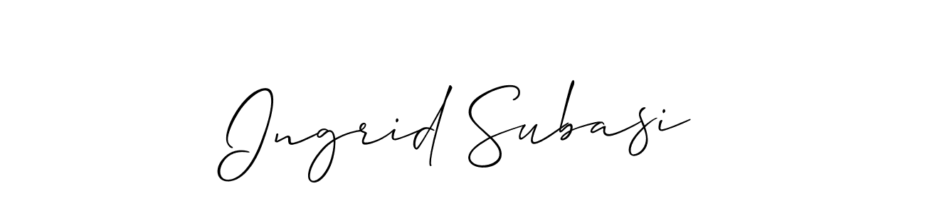 Design your own signature with our free online signature maker. With this signature software, you can create a handwritten (Allison_Script) signature for name Ingrid Subasi. Ingrid Subasi signature style 2 images and pictures png