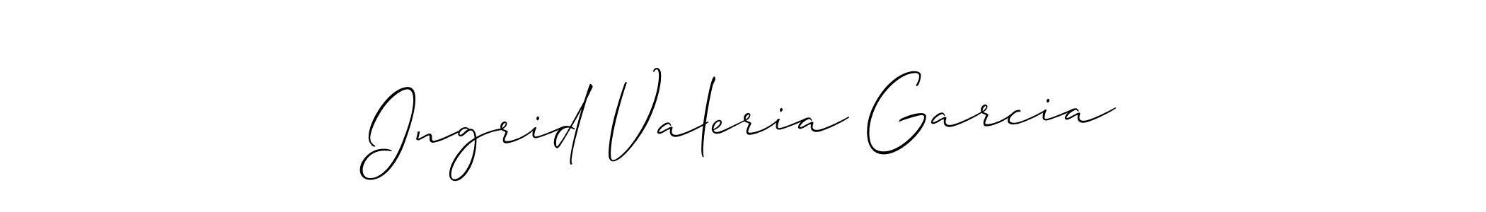 Allison_Script is a professional signature style that is perfect for those who want to add a touch of class to their signature. It is also a great choice for those who want to make their signature more unique. Get Ingrid Valeria Garcia name to fancy signature for free. Ingrid Valeria Garcia signature style 2 images and pictures png