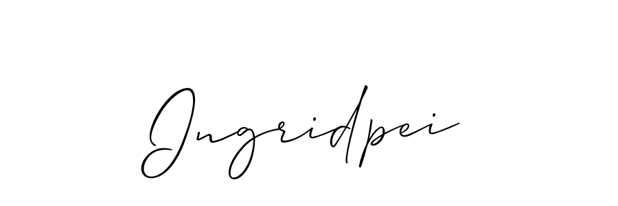 Use a signature maker to create a handwritten signature online. With this signature software, you can design (Allison_Script) your own signature for name Ingridpei. Ingridpei signature style 2 images and pictures png