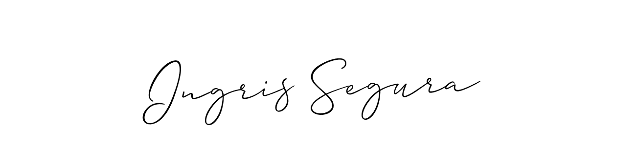 Make a beautiful signature design for name Ingris Segura. With this signature (Allison_Script) style, you can create a handwritten signature for free. Ingris Segura signature style 2 images and pictures png