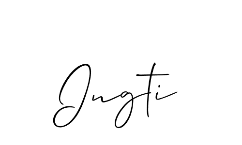 Make a beautiful signature design for name Ingti. With this signature (Allison_Script) style, you can create a handwritten signature for free. Ingti signature style 2 images and pictures png