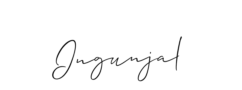 Similarly Allison_Script is the best handwritten signature design. Signature creator online .You can use it as an online autograph creator for name Ingunjal. Ingunjal signature style 2 images and pictures png
