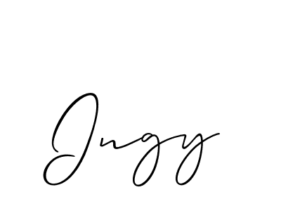 Allison_Script is a professional signature style that is perfect for those who want to add a touch of class to their signature. It is also a great choice for those who want to make their signature more unique. Get Ingy name to fancy signature for free. Ingy signature style 2 images and pictures png