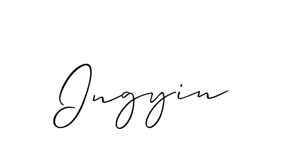 The best way (Allison_Script) to make a short signature is to pick only two or three words in your name. The name Ingyin include a total of six letters. For converting this name. Ingyin signature style 2 images and pictures png