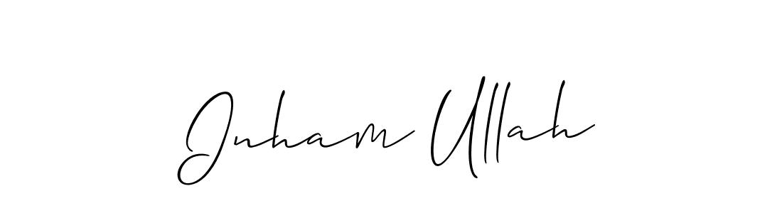 How to Draw Inham Ullah signature style? Allison_Script is a latest design signature styles for name Inham Ullah. Inham Ullah signature style 2 images and pictures png