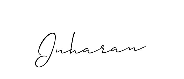 Create a beautiful signature design for name Inharan. With this signature (Allison_Script) fonts, you can make a handwritten signature for free. Inharan signature style 2 images and pictures png