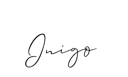 Design your own signature with our free online signature maker. With this signature software, you can create a handwritten (Allison_Script) signature for name Inigo. Inigo signature style 2 images and pictures png