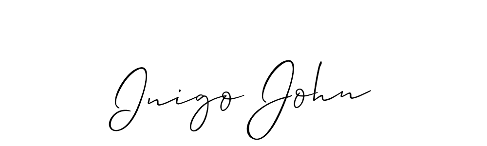 if you are searching for the best signature style for your name Inigo John. so please give up your signature search. here we have designed multiple signature styles  using Allison_Script. Inigo John signature style 2 images and pictures png