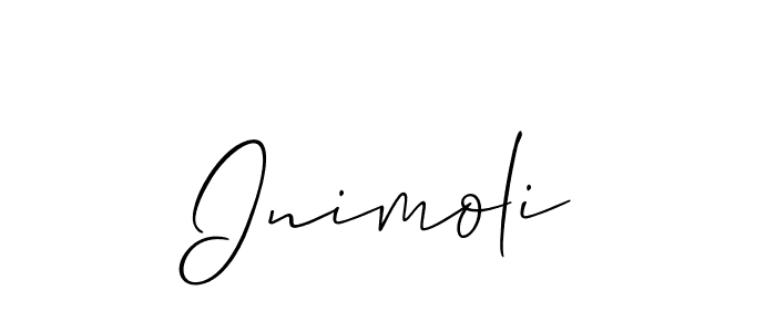 Use a signature maker to create a handwritten signature online. With this signature software, you can design (Allison_Script) your own signature for name Inimoli. Inimoli signature style 2 images and pictures png