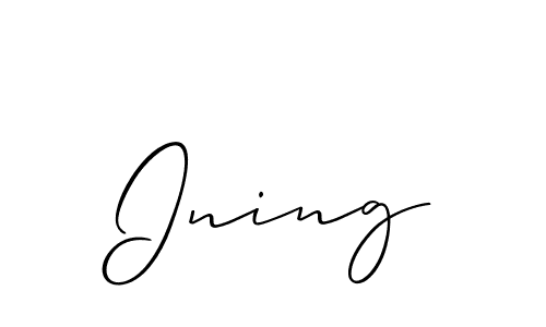 Similarly Allison_Script is the best handwritten signature design. Signature creator online .You can use it as an online autograph creator for name Ining. Ining signature style 2 images and pictures png