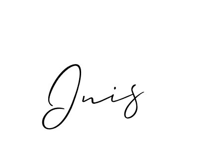 Allison_Script is a professional signature style that is perfect for those who want to add a touch of class to their signature. It is also a great choice for those who want to make their signature more unique. Get Inis name to fancy signature for free. Inis signature style 2 images and pictures png