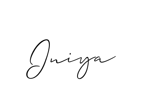 Use a signature maker to create a handwritten signature online. With this signature software, you can design (Allison_Script) your own signature for name Iniya. Iniya signature style 2 images and pictures png