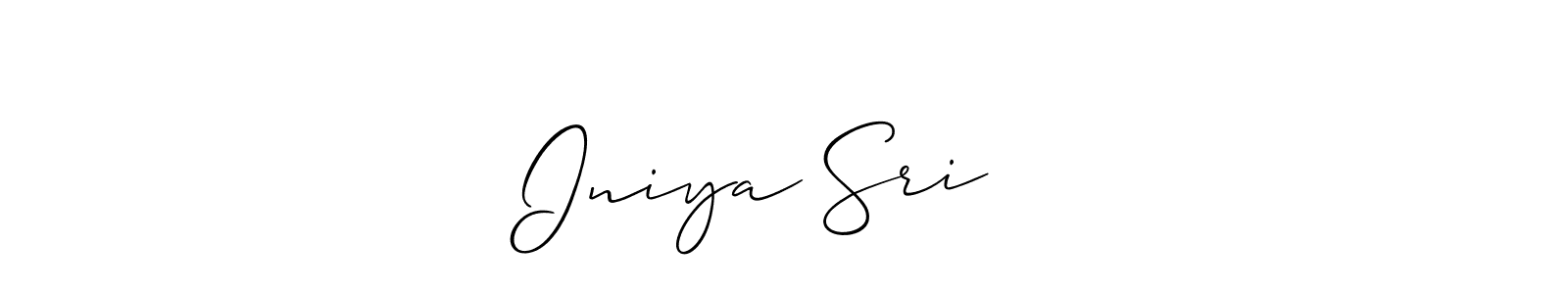 Allison_Script is a professional signature style that is perfect for those who want to add a touch of class to their signature. It is also a great choice for those who want to make their signature more unique. Get Iniya Sri ❤️ name to fancy signature for free. Iniya Sri ❤️ signature style 2 images and pictures png