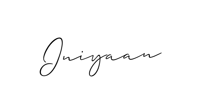 How to make Iniyaan signature? Allison_Script is a professional autograph style. Create handwritten signature for Iniyaan name. Iniyaan signature style 2 images and pictures png