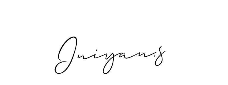 Use a signature maker to create a handwritten signature online. With this signature software, you can design (Allison_Script) your own signature for name Iniyan.s. Iniyan.s signature style 2 images and pictures png