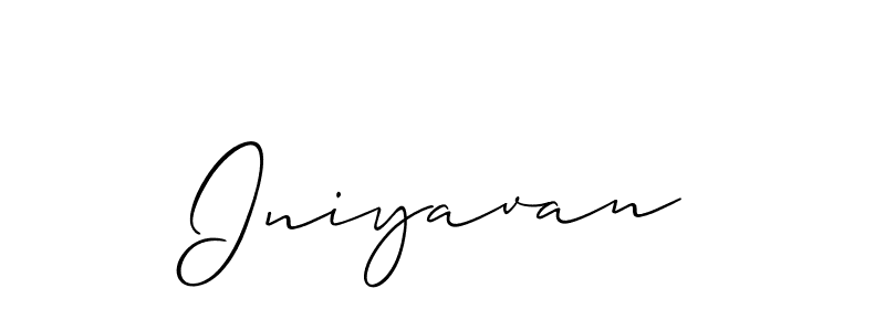 The best way (Allison_Script) to make a short signature is to pick only two or three words in your name. The name Iniyavan include a total of six letters. For converting this name. Iniyavan signature style 2 images and pictures png