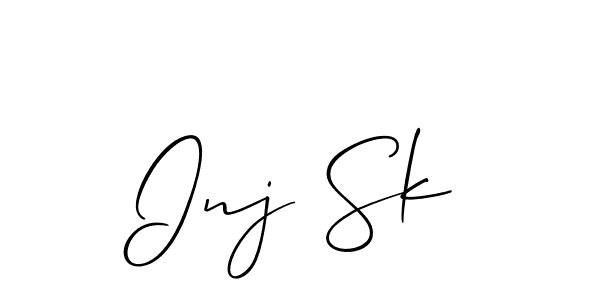 Allison_Script is a professional signature style that is perfect for those who want to add a touch of class to their signature. It is also a great choice for those who want to make their signature more unique. Get Inj Sk name to fancy signature for free. Inj Sk signature style 2 images and pictures png