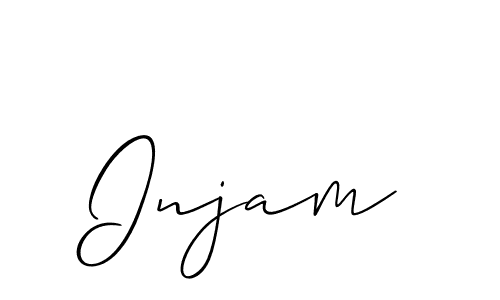 Use a signature maker to create a handwritten signature online. With this signature software, you can design (Allison_Script) your own signature for name Injam. Injam signature style 2 images and pictures png