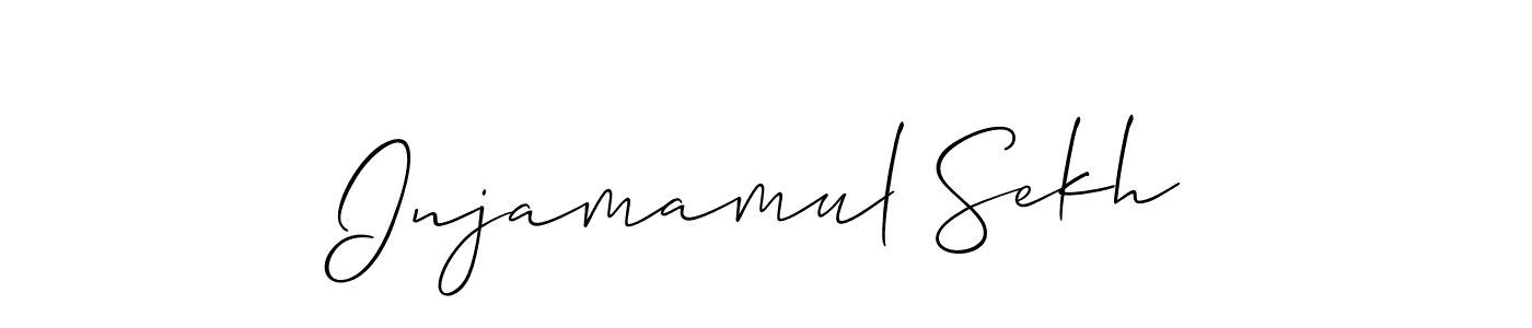 The best way (Allison_Script) to make a short signature is to pick only two or three words in your name. The name Injamamul Sekh include a total of six letters. For converting this name. Injamamul Sekh signature style 2 images and pictures png
