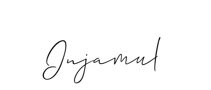 The best way (Allison_Script) to make a short signature is to pick only two or three words in your name. The name Injamul include a total of six letters. For converting this name. Injamul signature style 2 images and pictures png