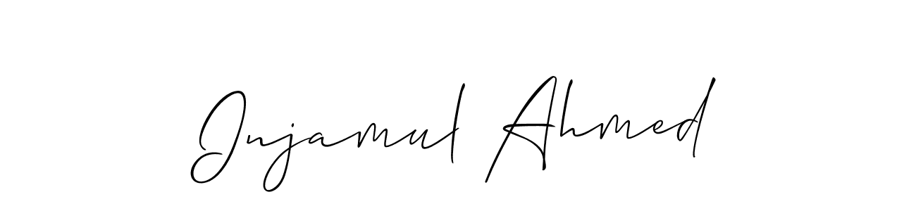 How to make Injamul Ahmed name signature. Use Allison_Script style for creating short signs online. This is the latest handwritten sign. Injamul Ahmed signature style 2 images and pictures png