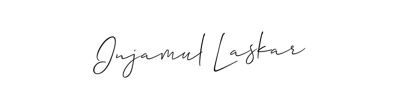 Create a beautiful signature design for name Injamul Laskar. With this signature (Allison_Script) fonts, you can make a handwritten signature for free. Injamul Laskar signature style 2 images and pictures png