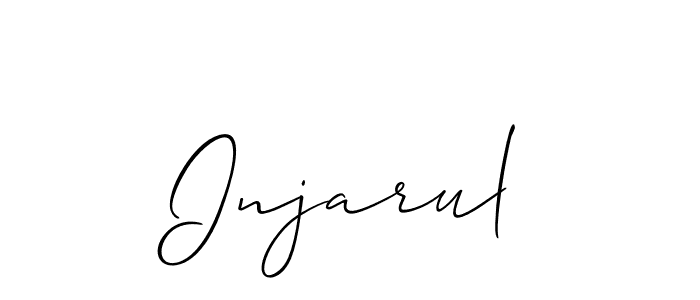 How to make Injarul name signature. Use Allison_Script style for creating short signs online. This is the latest handwritten sign. Injarul signature style 2 images and pictures png