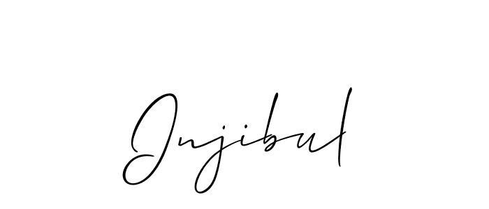 How to make Injibul name signature. Use Allison_Script style for creating short signs online. This is the latest handwritten sign. Injibul signature style 2 images and pictures png