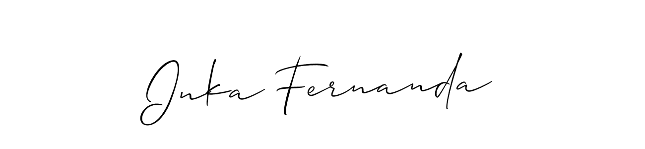 Create a beautiful signature design for name Inka Fernanda. With this signature (Allison_Script) fonts, you can make a handwritten signature for free. Inka Fernanda signature style 2 images and pictures png