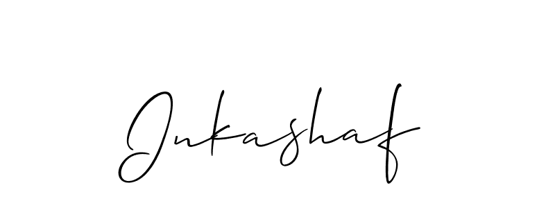 Also You can easily find your signature by using the search form. We will create Inkashaf name handwritten signature images for you free of cost using Allison_Script sign style. Inkashaf signature style 2 images and pictures png