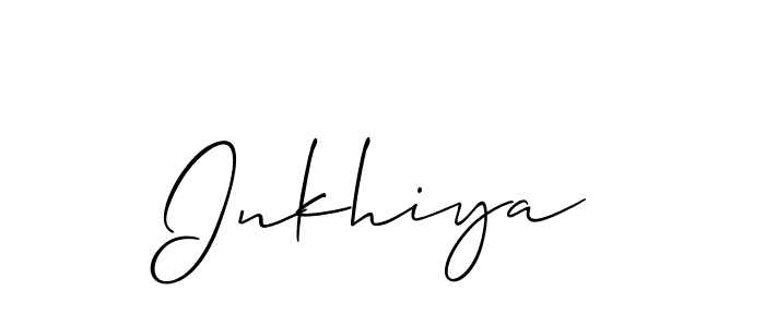 How to make Inkhiya name signature. Use Allison_Script style for creating short signs online. This is the latest handwritten sign. Inkhiya signature style 2 images and pictures png