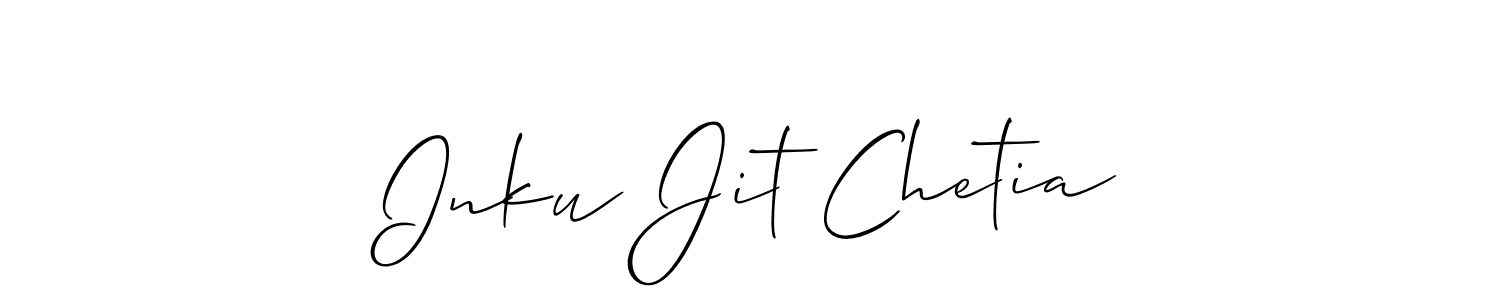 Make a beautiful signature design for name Inku Jit Chetia. With this signature (Allison_Script) style, you can create a handwritten signature for free. Inku Jit Chetia signature style 2 images and pictures png