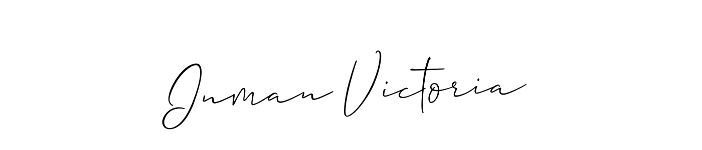How to make Inman Victoria signature? Allison_Script is a professional autograph style. Create handwritten signature for Inman Victoria name. Inman Victoria signature style 2 images and pictures png