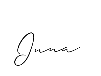 Make a beautiful signature design for name Inna. With this signature (Allison_Script) style, you can create a handwritten signature for free. Inna signature style 2 images and pictures png