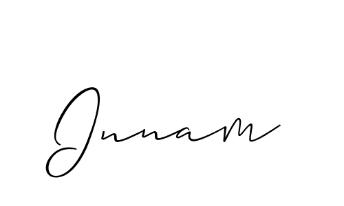 Use a signature maker to create a handwritten signature online. With this signature software, you can design (Allison_Script) your own signature for name Innam. Innam signature style 2 images and pictures png