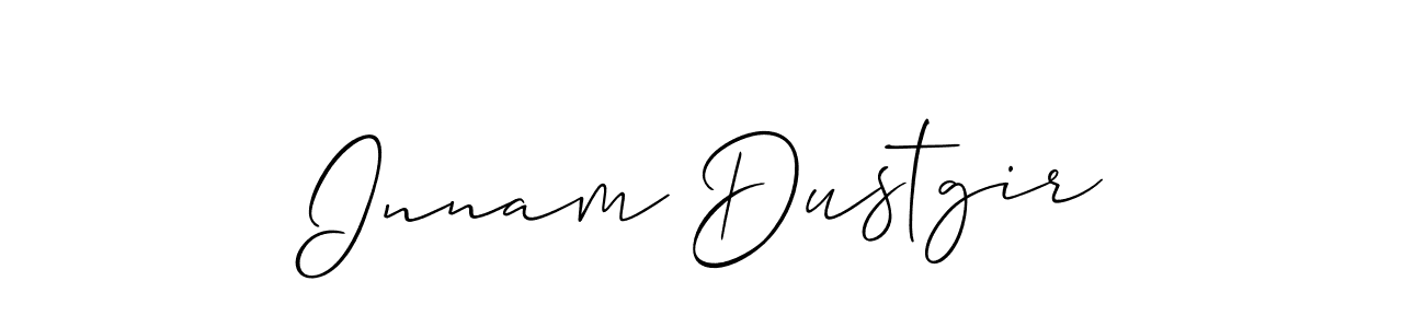 if you are searching for the best signature style for your name Innam Dustgir. so please give up your signature search. here we have designed multiple signature styles  using Allison_Script. Innam Dustgir signature style 2 images and pictures png