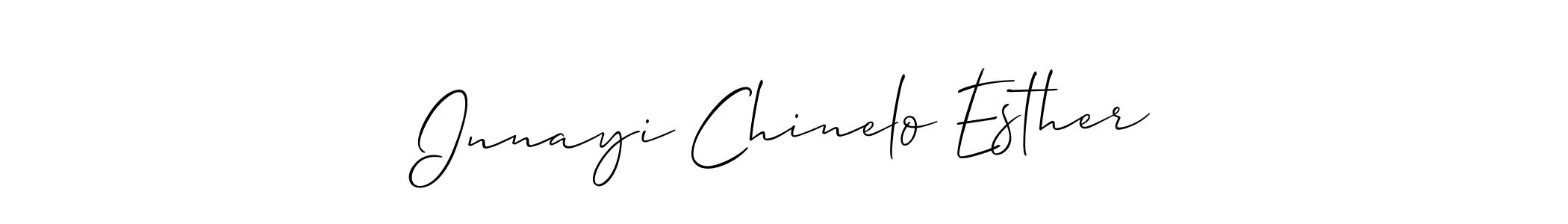 Use a signature maker to create a handwritten signature online. With this signature software, you can design (Allison_Script) your own signature for name Innayi Chinelo Esther. Innayi Chinelo Esther signature style 2 images and pictures png