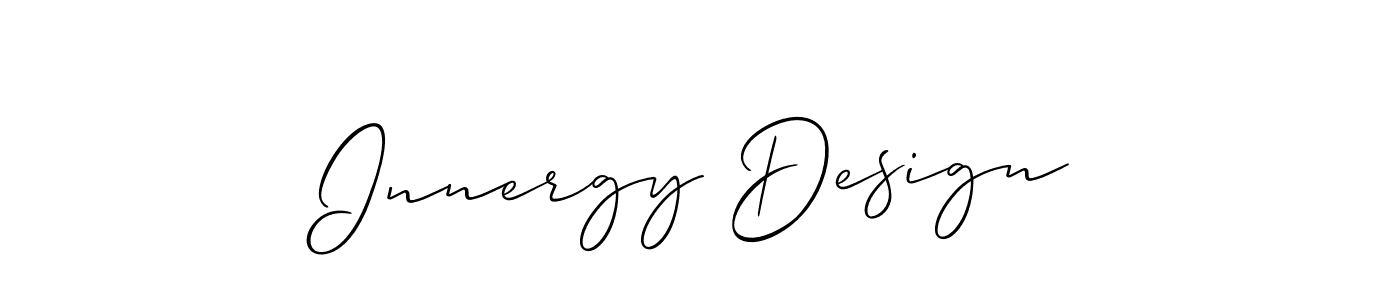 Allison_Script is a professional signature style that is perfect for those who want to add a touch of class to their signature. It is also a great choice for those who want to make their signature more unique. Get Innergy Design name to fancy signature for free. Innergy Design signature style 2 images and pictures png