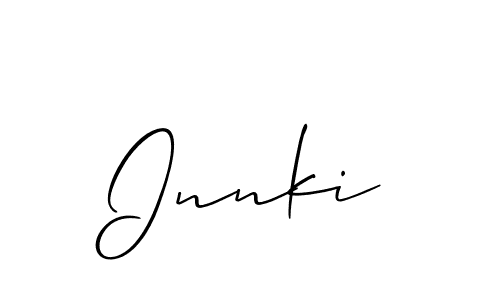 Allison_Script is a professional signature style that is perfect for those who want to add a touch of class to their signature. It is also a great choice for those who want to make their signature more unique. Get Innki name to fancy signature for free. Innki signature style 2 images and pictures png