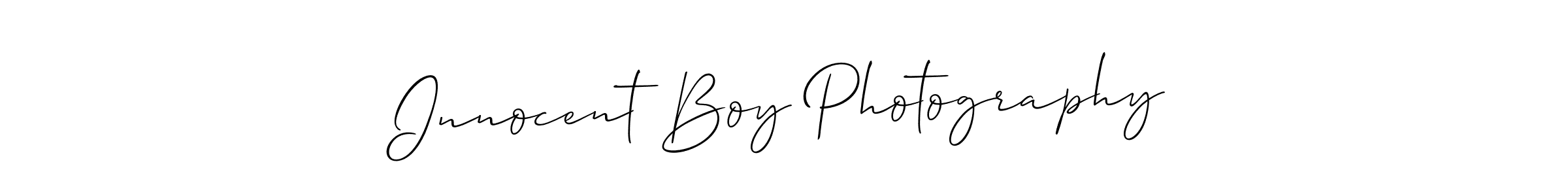 Design your own signature with our free online signature maker. With this signature software, you can create a handwritten (Allison_Script) signature for name Innocent Boy Photography. Innocent Boy Photography signature style 2 images and pictures png