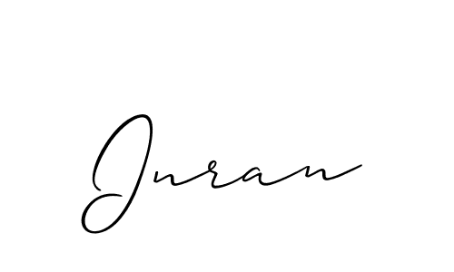 Use a signature maker to create a handwritten signature online. With this signature software, you can design (Allison_Script) your own signature for name Inran. Inran signature style 2 images and pictures png