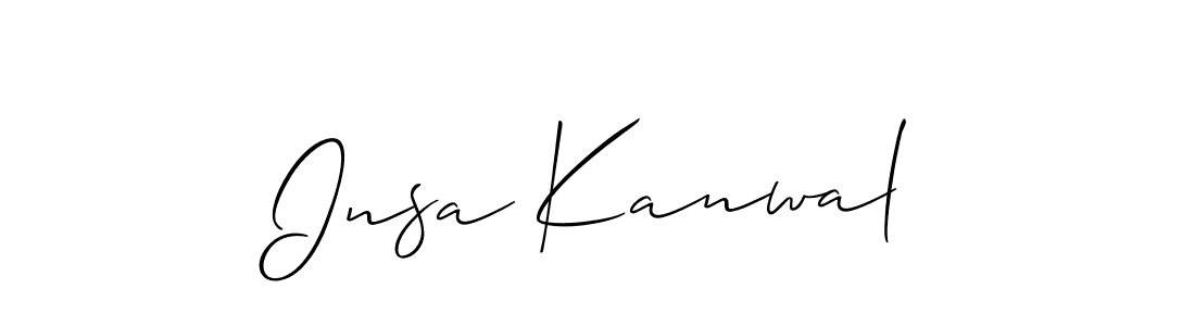 Allison_Script is a professional signature style that is perfect for those who want to add a touch of class to their signature. It is also a great choice for those who want to make their signature more unique. Get Insa Kanwal name to fancy signature for free. Insa Kanwal signature style 2 images and pictures png