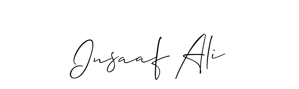 Similarly Allison_Script is the best handwritten signature design. Signature creator online .You can use it as an online autograph creator for name Insaaf Ali. Insaaf Ali signature style 2 images and pictures png