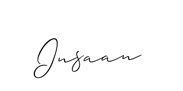 Design your own signature with our free online signature maker. With this signature software, you can create a handwritten (Allison_Script) signature for name Insaan. Insaan signature style 2 images and pictures png