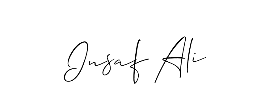 Also You can easily find your signature by using the search form. We will create Insaf Ali name handwritten signature images for you free of cost using Allison_Script sign style. Insaf Ali signature style 2 images and pictures png