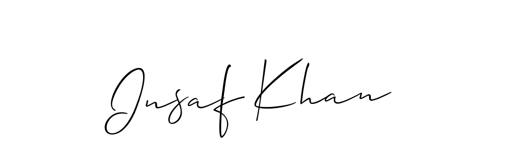 Use a signature maker to create a handwritten signature online. With this signature software, you can design (Allison_Script) your own signature for name Insaf Khan. Insaf Khan signature style 2 images and pictures png